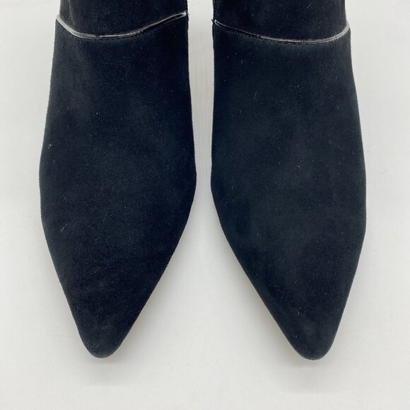 Donald Pliner Farell Black Suede Ankle Boot Size 8 Pointed Toe Heel Bootie - Picture 5 of 16